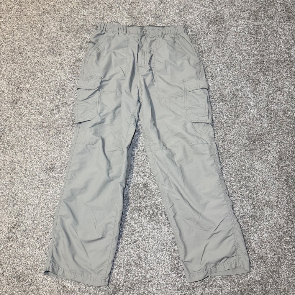 REI Sahara Mens Gray Cargo Hiking Pants Size L 30L Lightweight Nylon Outdoor
